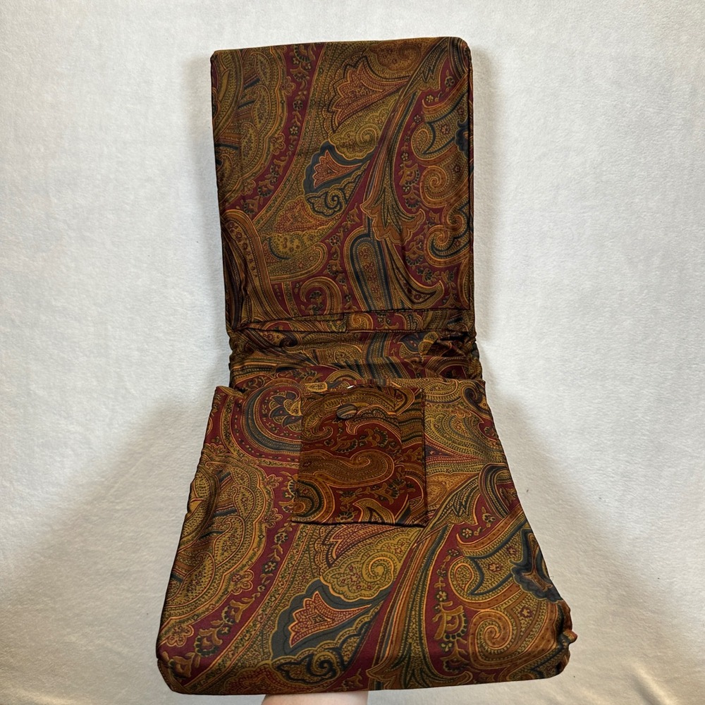 American Living Lichfield Paisley Curtain Panels 84x84 Burgundy Olive Navy 2ct - Picture 3 of 5